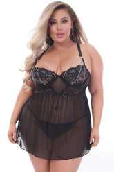 Two Piece Babydoll Set - STM11159X by Seven Til Midnight