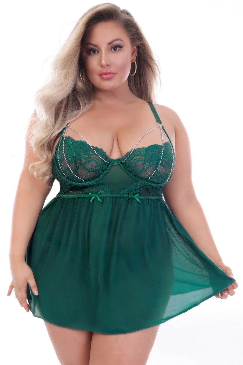 Two Piece Babydoll Set - STM11159X by Seven Til Midnight