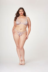 Demi cup bra and panty set with heart ring details - STM11514X by Seven Til Midnight