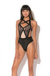 Multi strap lace overlay teddy - HAU1670 by Hauty