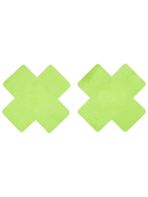 Fever Cross Nipple Pasties, Lime - FV20780 by Fever