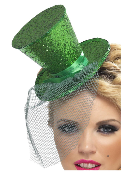 Fever Mini Top Hat on Headband, Green - FV21296 by Fever