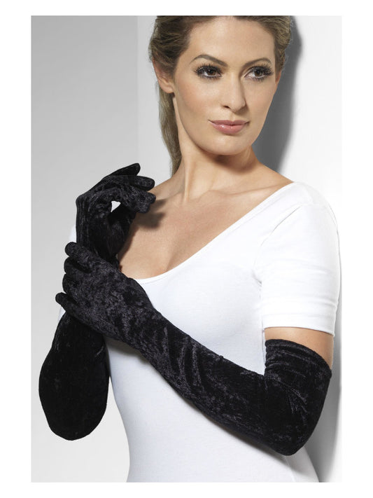 Velveteen Gloves, Black - FV22546 by Fever
