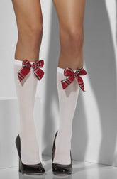 Opaque Knee High Socks, White - FV23149 by Fever