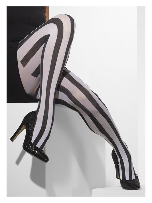 Opaque Tights, Black & White - FV24549 by Fever