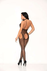 Halter Open Crotch Bodystocking - GL37532 by Glitter