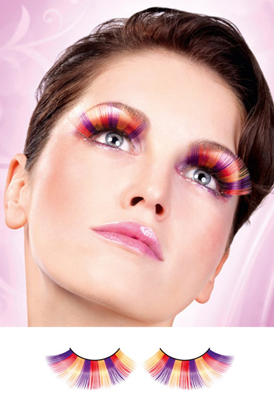 Purple-Orange-Yellow Glitter Eyelashes - BE517 by Baci Lingerie