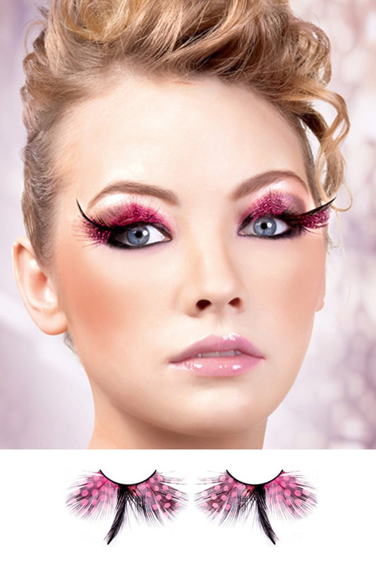 Baby Pink Feather Eyelashes - BE632 by Baci Lingerie