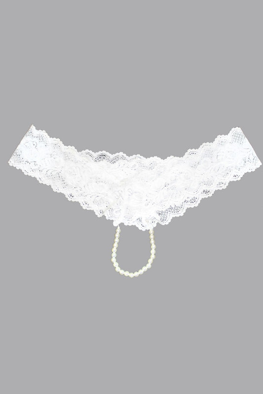 Lace And Open Crotch Pearl String Cheeky - IC7119X by Icollection
