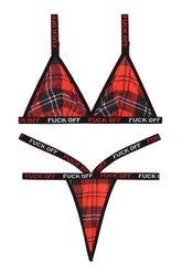 Fuck Off Bralette & Strappy Thong Set - FL-B-AF802 by Fantasy Lingerie