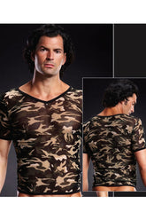 Mesh V-Neck Tee - BLM020 by Blueline