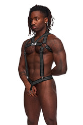 Elastic Studded Harness with Ring - MPPAK892 by Lust
