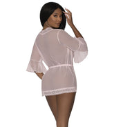Flutter Sleeve Robe w/Lace Trim - MSM281 by Exposed