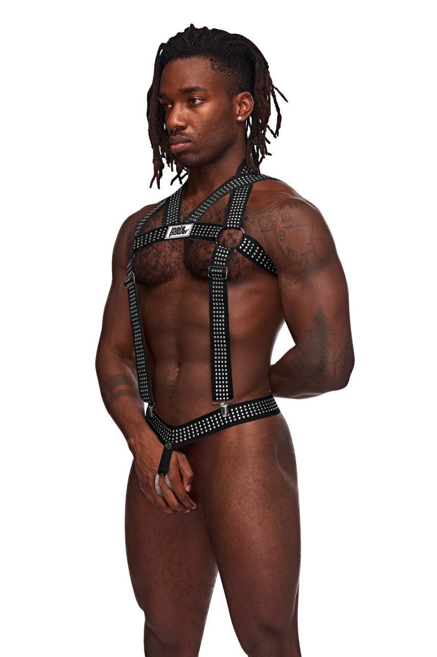 Elastic Studded Harness with Ring - MPPAK892 by Lust